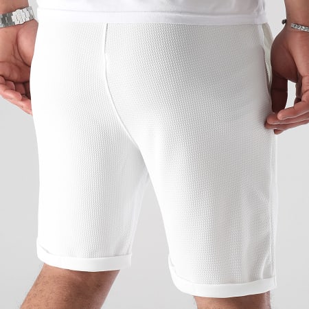 LBO - Pantaloncini corti con lavorazione Waffle inversa 0768 Bianco