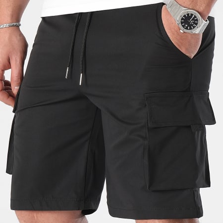 LBO - Lote de 2 0778 Pantalones cortos Cargo Negro Blanco
