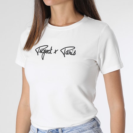 Project X Paris - Camiseta cuello redondo mujer F221121 Blanco