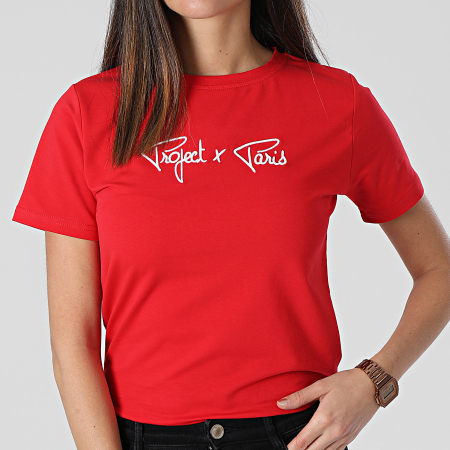 Project X Paris - Camiseta de mujer con cuello redondo F221121 Rojo