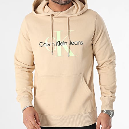 Calvin Klein - Felpa con cappuccio 0805 Cammello chiaro