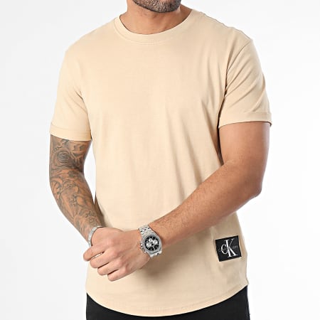Calvin Klein - Maglietta rotonda con stemma oversize 3482 Beige