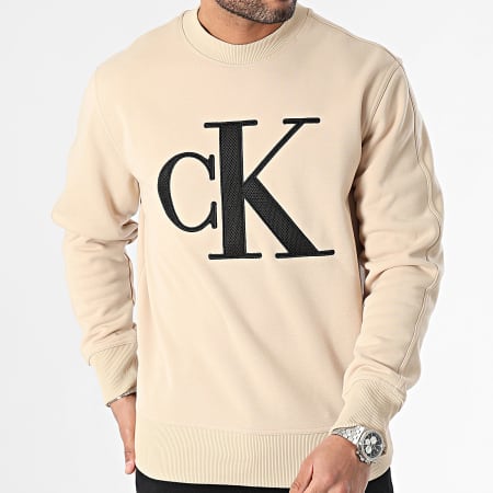 Calvin Klein - Sudadera de cuello redondo 5028 Camel claro