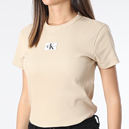 Calvin Klein - Maglietta donna girocollo 2687 Beige