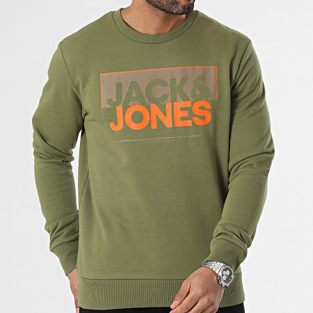 Jack And Jones - Sudadera de cuello redondo verde caqui