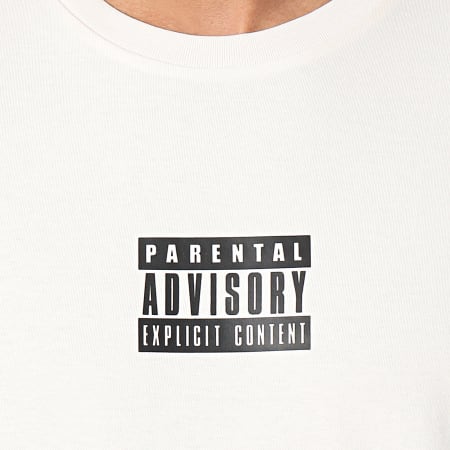 Parental Advisory - Tee Shirt Big Back Logo Beige Noir