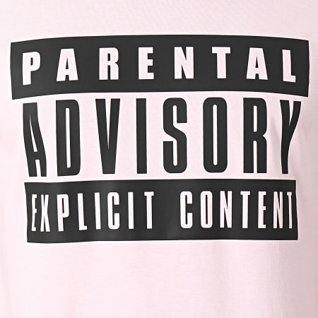 Parental Advisory - Tee Shirt Big Front Logo Rose Noir
