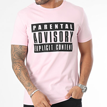 Parental Advisory - Tee Shirt Big Front Logo Rose Noir