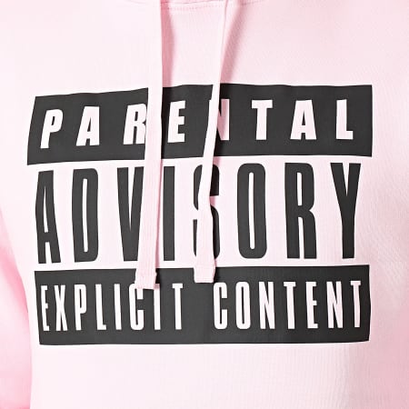 Parental Advisory - Sweat Capuche Big Front Logo Rose Noir