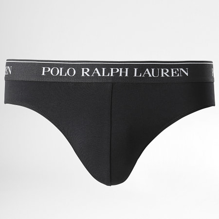 Polo Ralph Lauren - Lot De 3 Slips Gris Chiné Blanc Noir