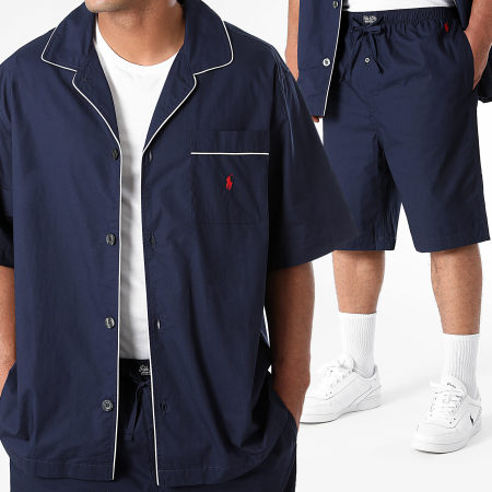 Ensemble Chemise Manches Courtes Et Short Jogging Bleu Marine