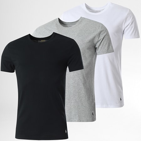 Polo Ralph Lauren - Set di 3 magliette bianche grigie screziate di nero