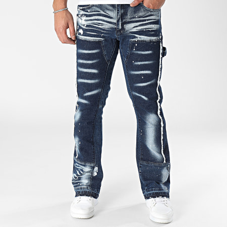 2Y Premium - Jeans flare in denim blu