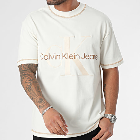 Calvin Klein - Tee Shirt Col Rond 4673 Beige
