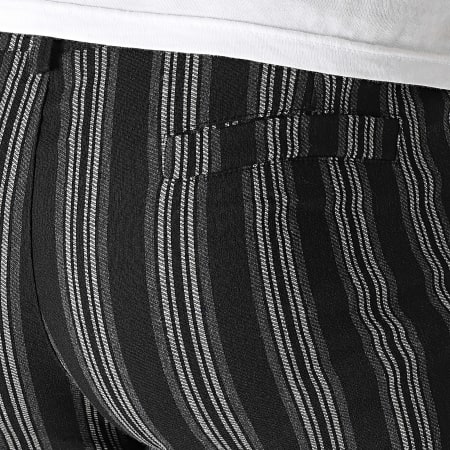 Frilivin - Pantaloni chino a righe grigio nero