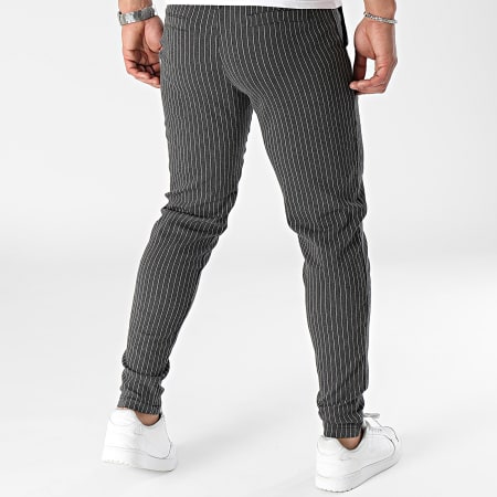Frilivin - Pantaloni chino a righe grigio antracite