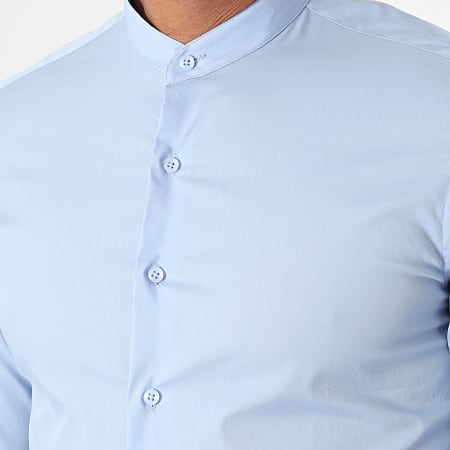 Frilivin - Camicia a maniche lunghe Collo da ufficiale Azzurro