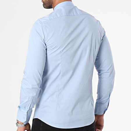 Frilivin - Camicia a maniche lunghe Collo da ufficiale Azzurro