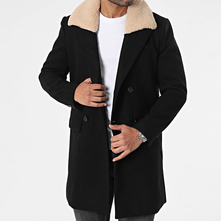 Manteau long mouton clearance noir