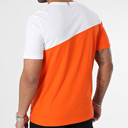 Le Coq Sportif - Maglietta a girocollo Bat 2410249 Arancione Bianco