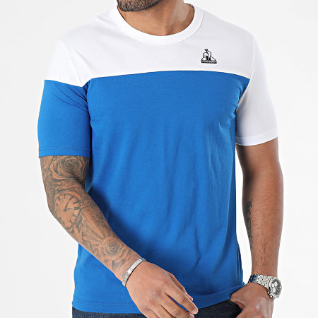 Le Coq Sportif - Camiseta Cuello Redondo Murciélago 2410643 Azul Blanco