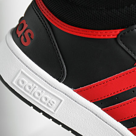 Adidas Sportswear - Baskets Montantes Hoops 3.0 Mid ID9835 Core Black Better Scarlet Cloud White