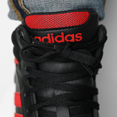 Adidas Originals - Baskets Montantes Hoops 3.0 Mid ID9835 Core Black Better Scarlet Cloud White
