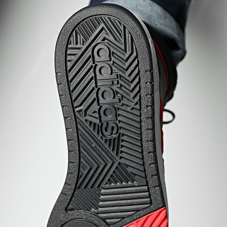 Adidas Sportswear - Hoops 3.0 Mid Sneakers ID9835 Core Black Better Scarlet Cloud White