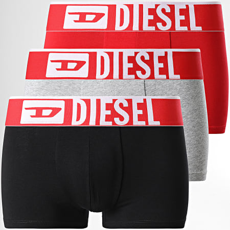 Diesel - Damien Boxer Set di 3 A13267 Rosso Heather Grigio Nero