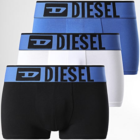 Diesel - Lot De 3 Boxers Damien A13267 Blanc Bleu Roi Noir