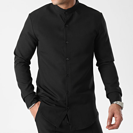 Frilivin - Conjunto negro de camisa de manga larga y pantalón