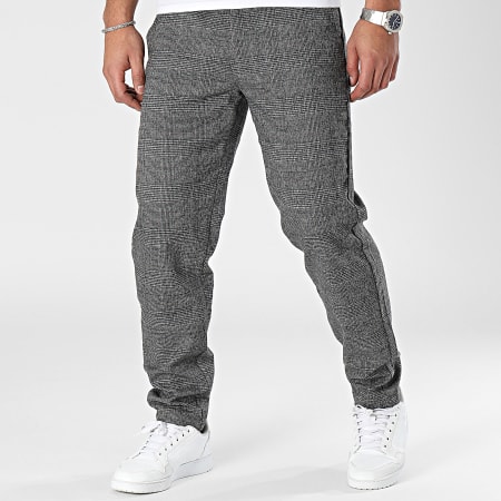 Frilivin - Pantalones de cuadros grises