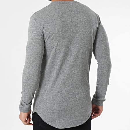 Frilivin - Camiseta de manga larga gris jaspeada