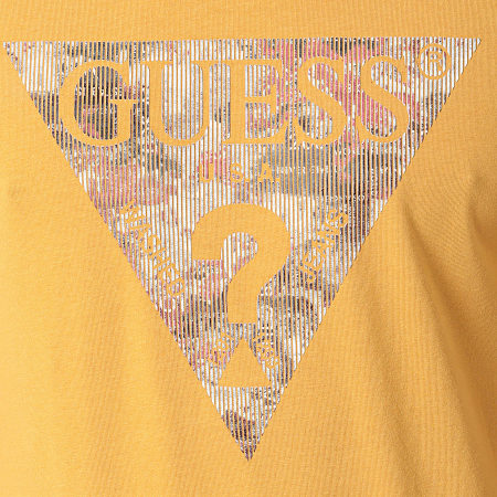 Guess - Tee Shirt Col Rond M4RI29-J1314 Jaune
