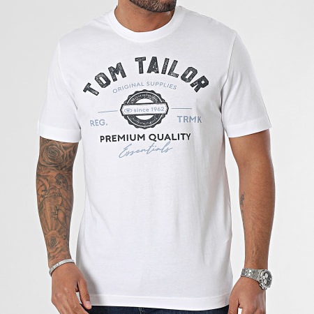 Tom Tailor - Tee Shirt Col Rond 1037735 Blanc