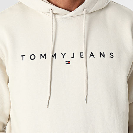 Tommy Jeans - Felpa con cappuccio Linear Logo 7985 Beige