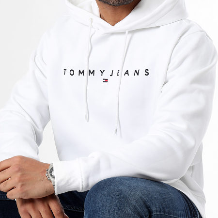 Tommy Jeans - Felpa con cappuccio Linear Logo 7985 Bianco