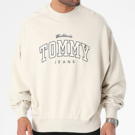 Tommy Jeans - Sweat Crewneck Boxy Varsity 8386 Beige