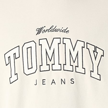 Tommy Jeans - Felpa girocollo Boxy Varsity 8386 Beige