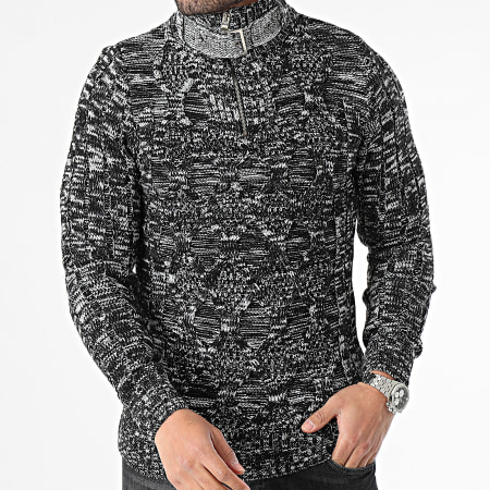 Armita - Maglione con collo a zip bianco e nero