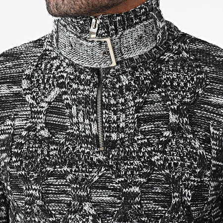 Armita - Maglione con collo a zip bianco e nero