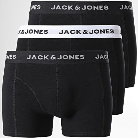 Jack And Jones - Set di 3 boxer neri tinta unita