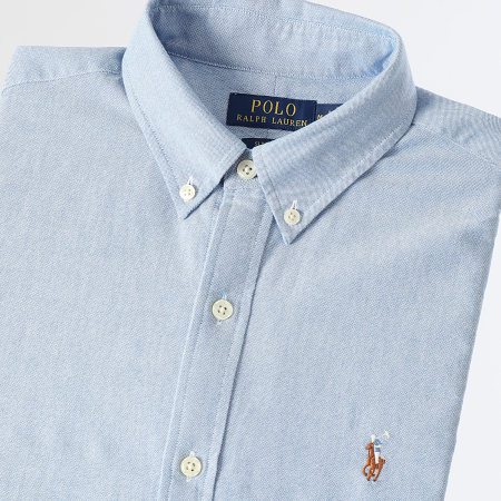 Polo Ralph Lauren - Camicia Slim Oxford a maniche lunghe Azzurro