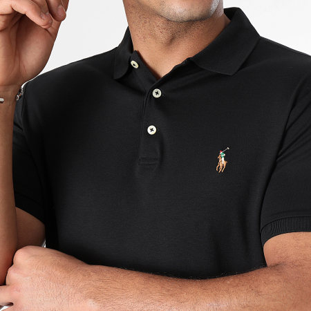Polo Ralph Lauren - Polo personalizzata a manica corta in cotone morbido Premium Slim Fit Nero