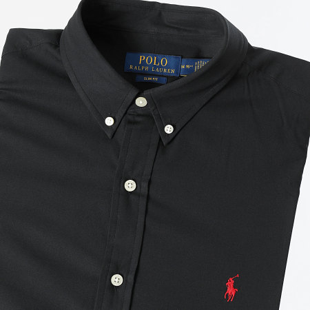 Polo Ralph Lauren - Camicia a maniche lunghe Slim Popeline Stretch Nero