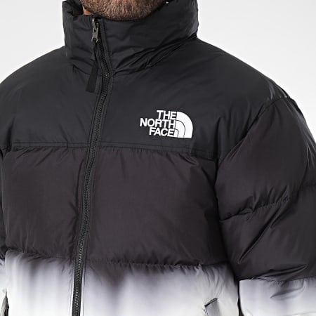 The North Face - 96 Nuptse Dip Dye A84QW Cappotto con cappuccio bianco e nero