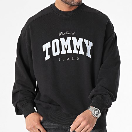 Tommy Jeans - Felpa girocollo Boxy Varsity 8386 Nero