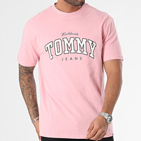 Tommy Jeans - Maglietta girocollo Varsity 8287 Rosa