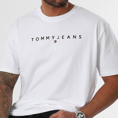 Tommy Jeans - Tee Shirt Linear Logo 7993 Blanc