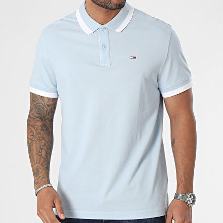 Tommy Jeans - Polo Manches Courtes Solid Tipped 8313 Bleu Clair